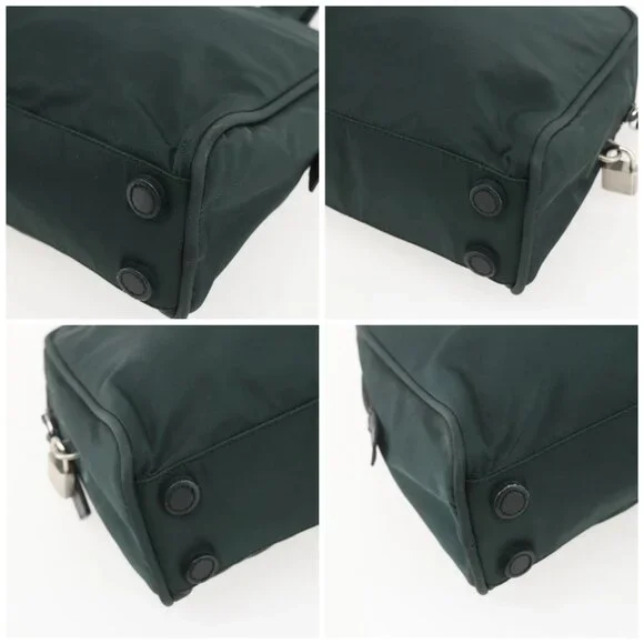 PRADA Hand Bag Nylon Green Silver Auth 151461 - Picture 14 of 16